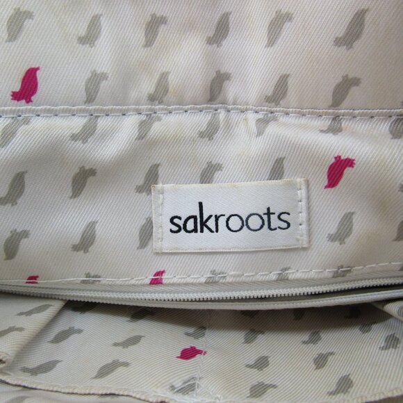 Sakroots Meadow Medium Beige and Multicolor Satchel with Embroidered Owl - Picture 11 of 11